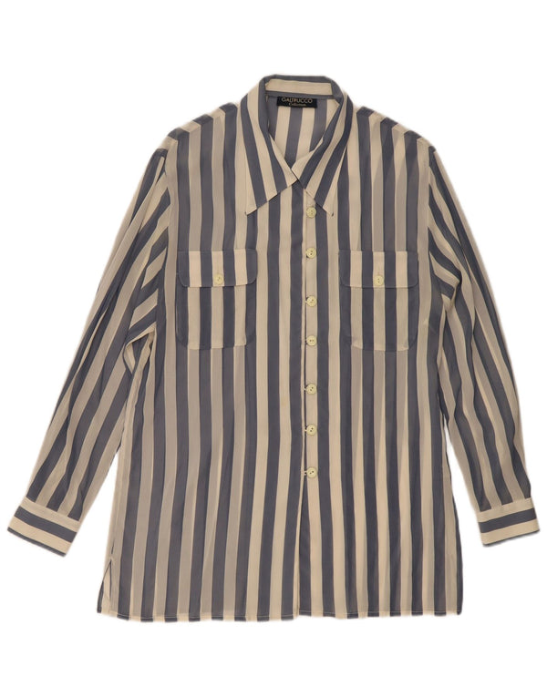 Blusa feminina Galtrucco transparente IT 44 listrada azul médio