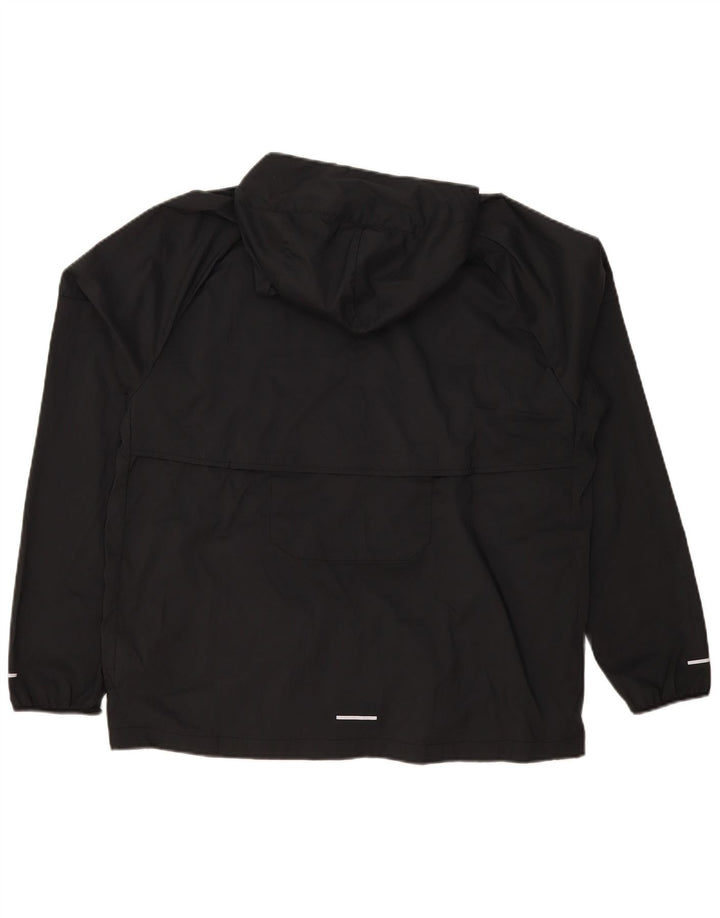 Jaqueta masculina Nike com capuz e jaqueta grande de poliéster preto