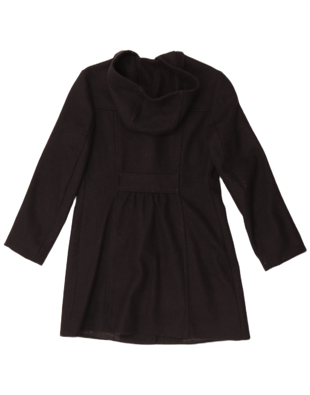 Casaco Duffle feminino com capuz Benetton IT 42 lã preta média
