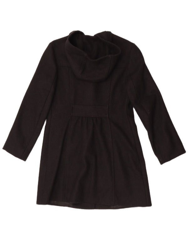 Casaco Duffle feminino com capuz Benetton IT 42 lã preta média