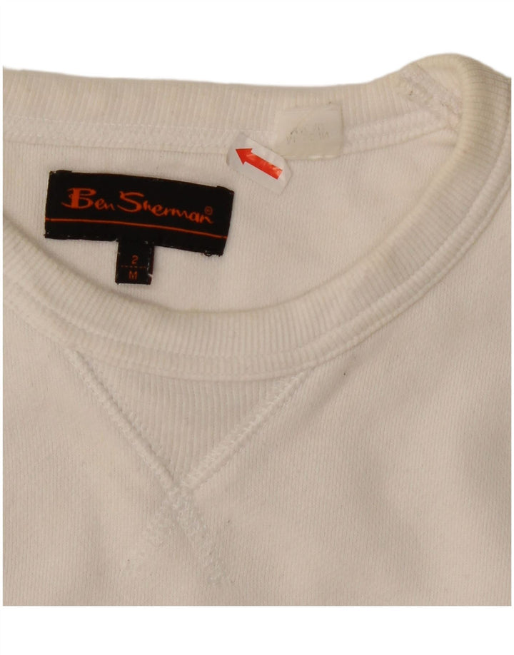 Ben Sherman moletom gráfico masculino jumper médio algodão branco