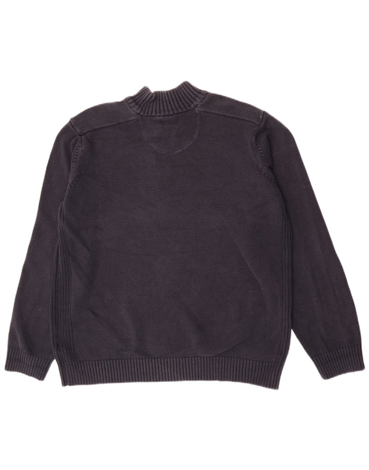 Suéter masculino Marks & Spencer Blue Harbor com botão e gola XL algodão marinho