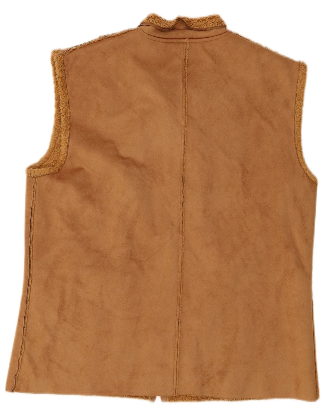 AVALON Womens Sherpa Gilet UK 14 microfibras marrons médios
