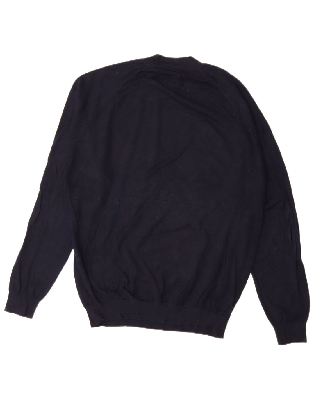 Zara Suéter masculino com gola redonda e viscose azul marinho médio