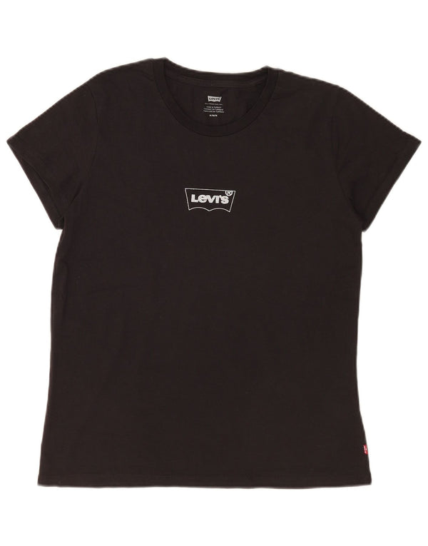 Camiseta feminina gráfica Levi's Top UK 14 médio algodão preto