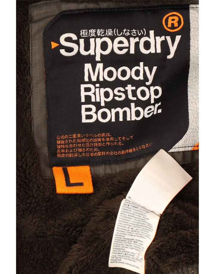 Jaqueta bomber masculina Superdry UK 40 grande algodão cáqui