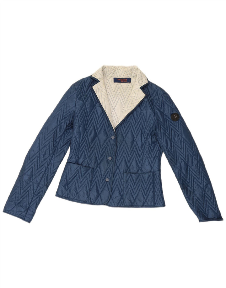 Jaqueta acolchoada feminina Trussardi Jeans IT 42 azul médio colorblock