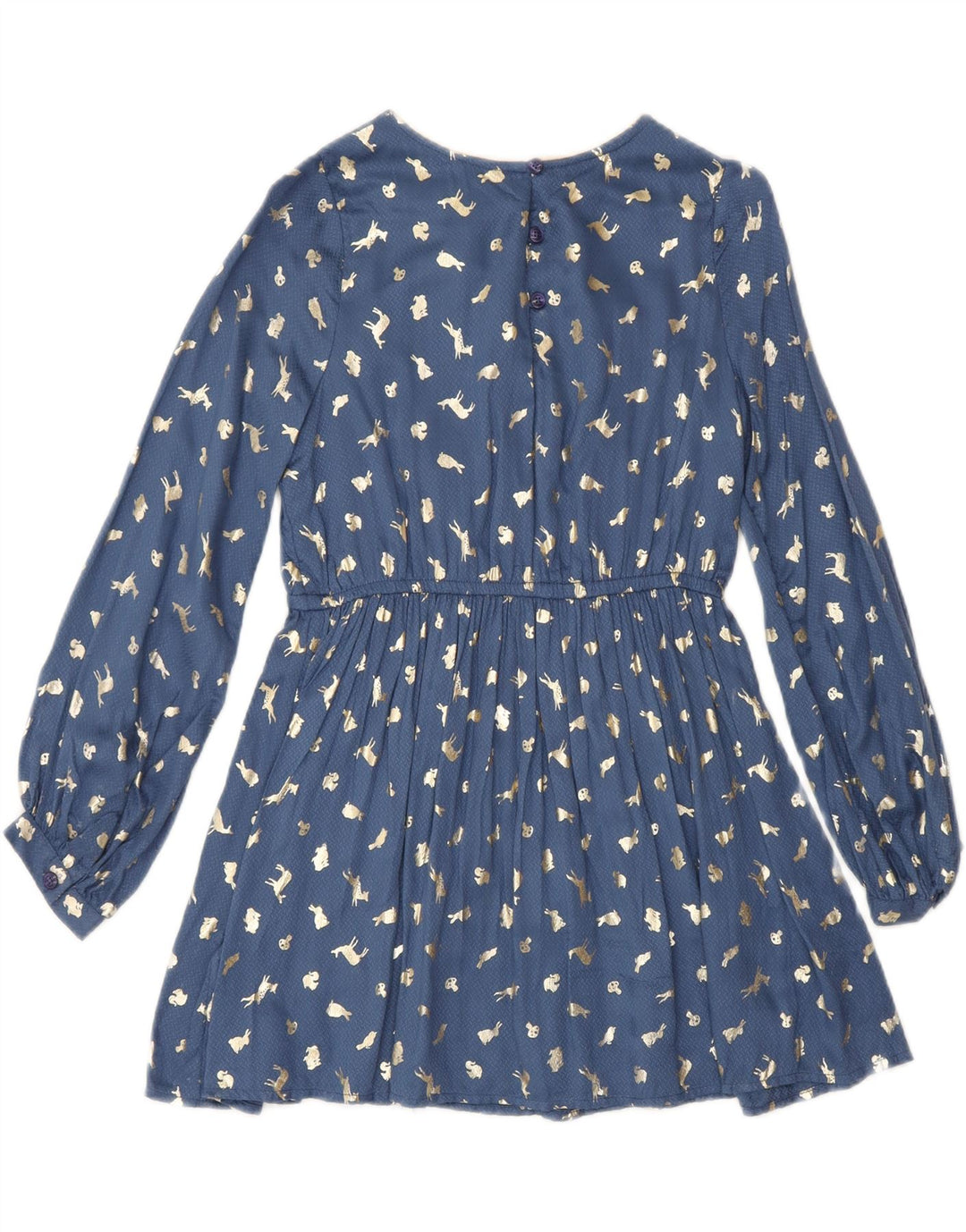 Mossimo Vestido feminino com estampa abstrata manga comprida evasê 8-9 anos azul marinho
