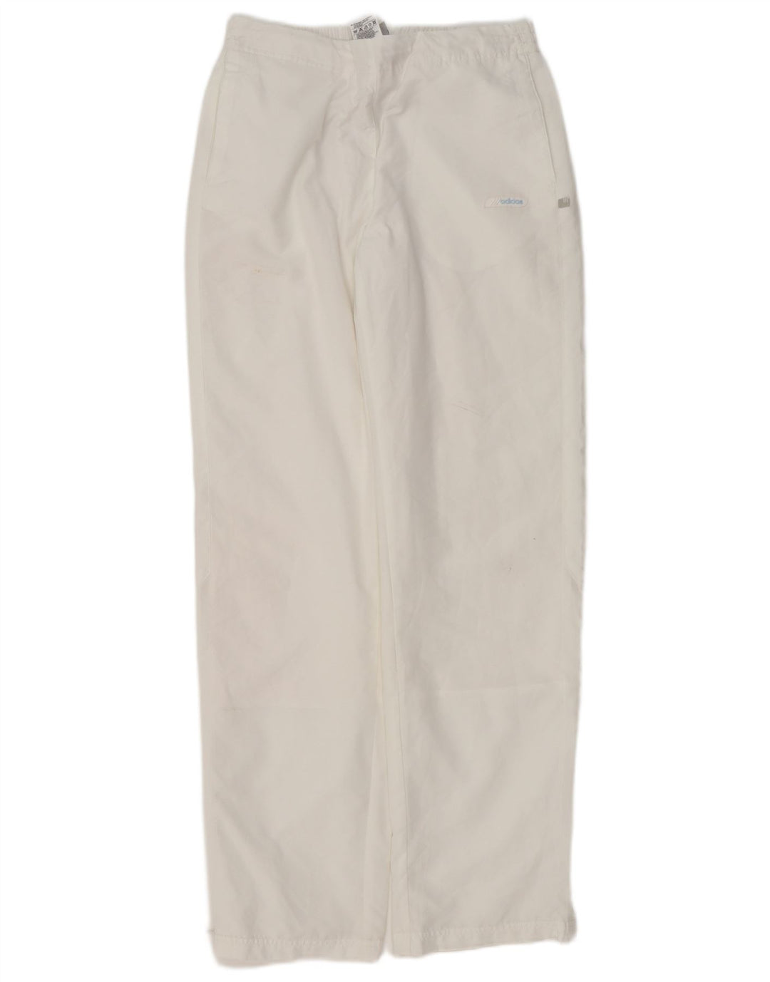 Calça de treino feminina Adidas UK 14 grande poliéster branco