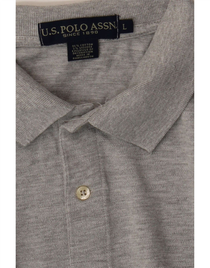 U.S. POLO ASSN. Mens Polo Shirt Large Grey Cotton Vintage U.S. Polo Assn. and Second-Hand U.S. Polo Assn. from Messina Hembry 