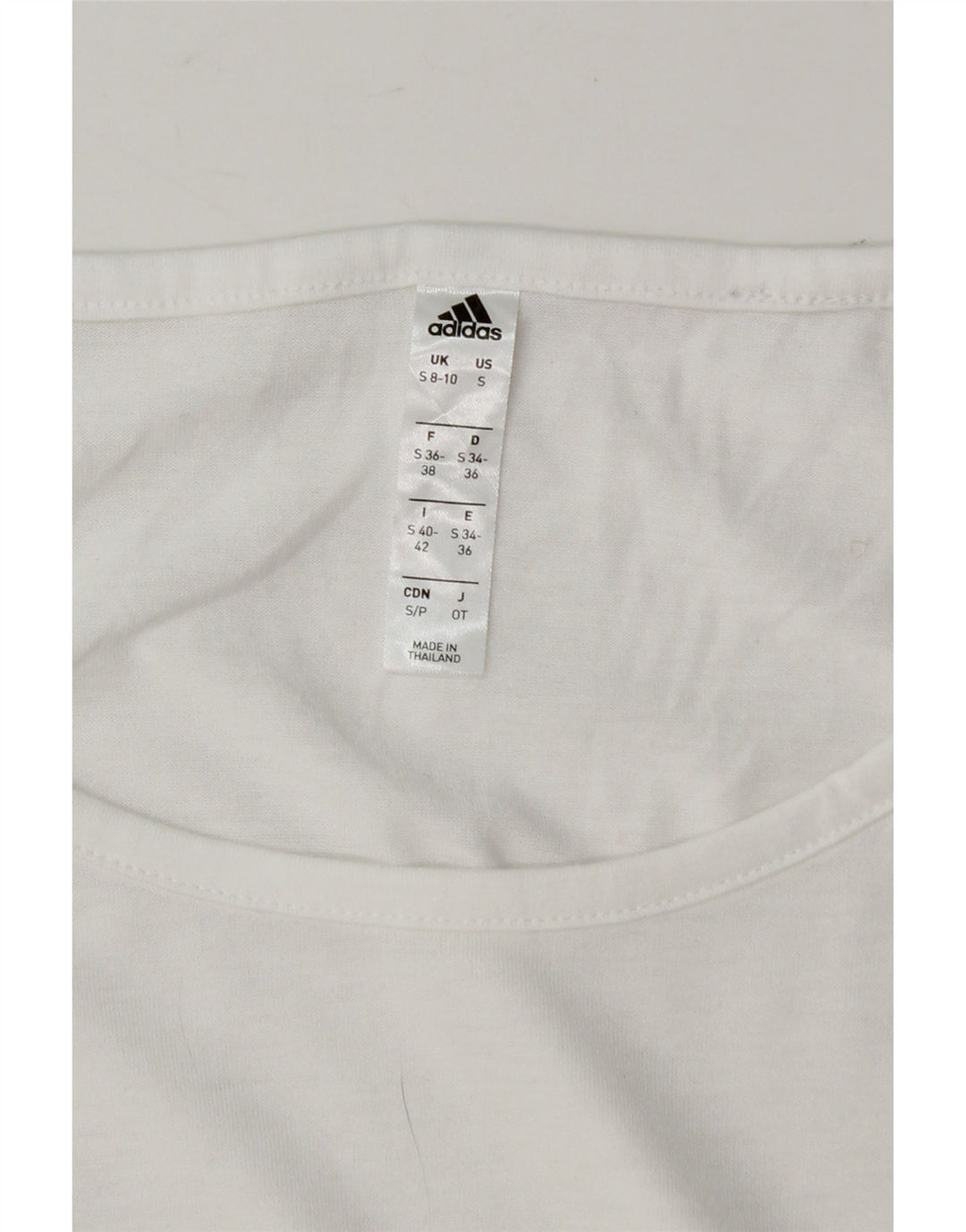 ADIDAS Womens Vest Top UK 8/10 Small White Cotton Vintage Adidas and Second-Hand Adidas from Messina Hembry 