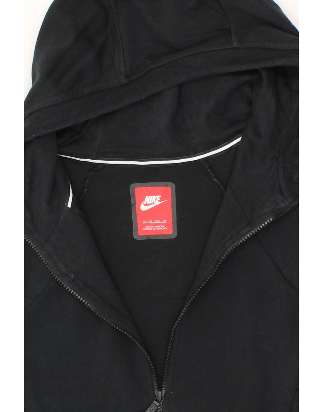 NIKE Mens Zip Hoodie Sweater XS Black Cotton Vintage Nike and Second-Hand Nike from Messina Hembry 