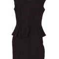 Vestido feminino Lipsy Peplum UK 8 pequeno poliéster preto