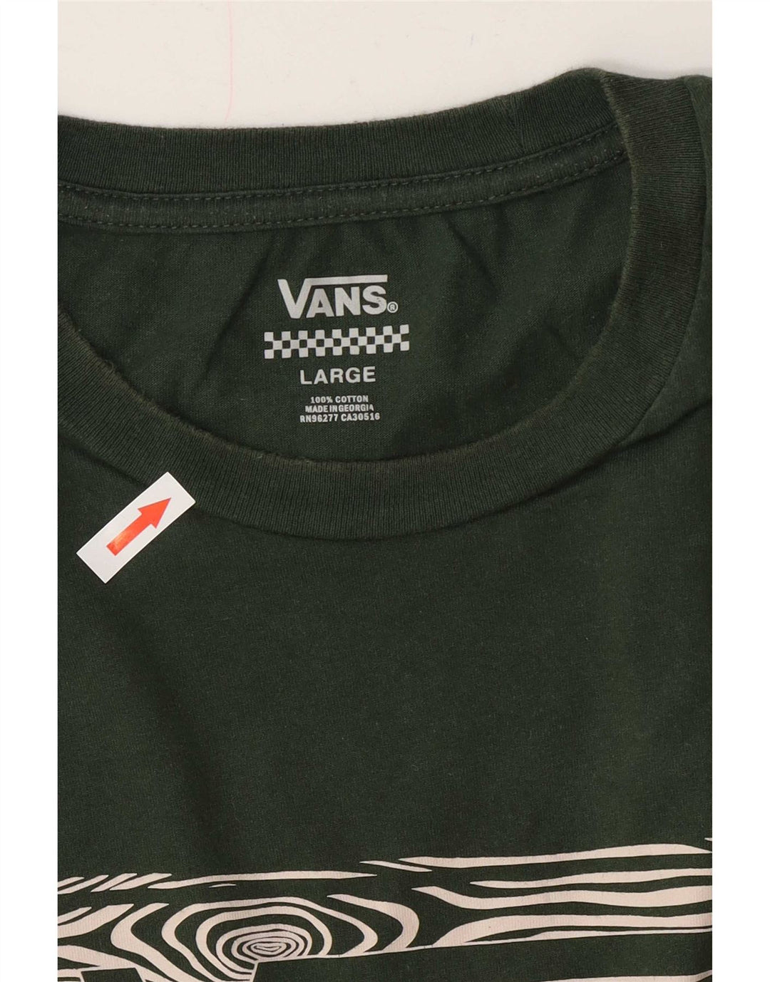 Camiseta Vans masculina gráfica grande algodão verde