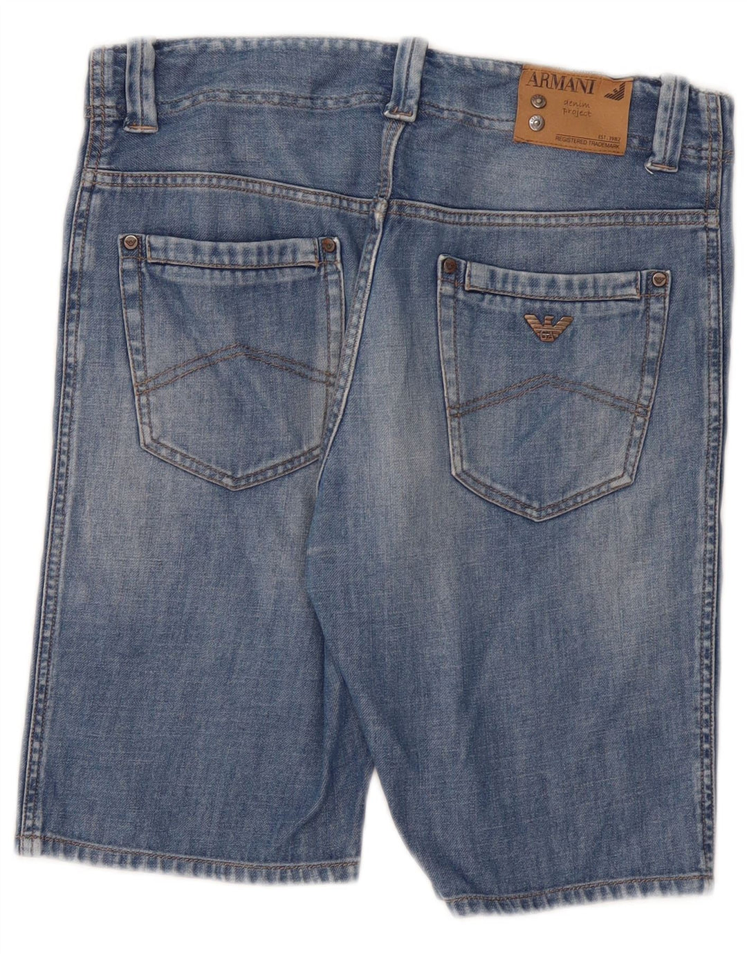 Shorts jeans Armani Junior para meninos 14-15 anos W32 algodão azul