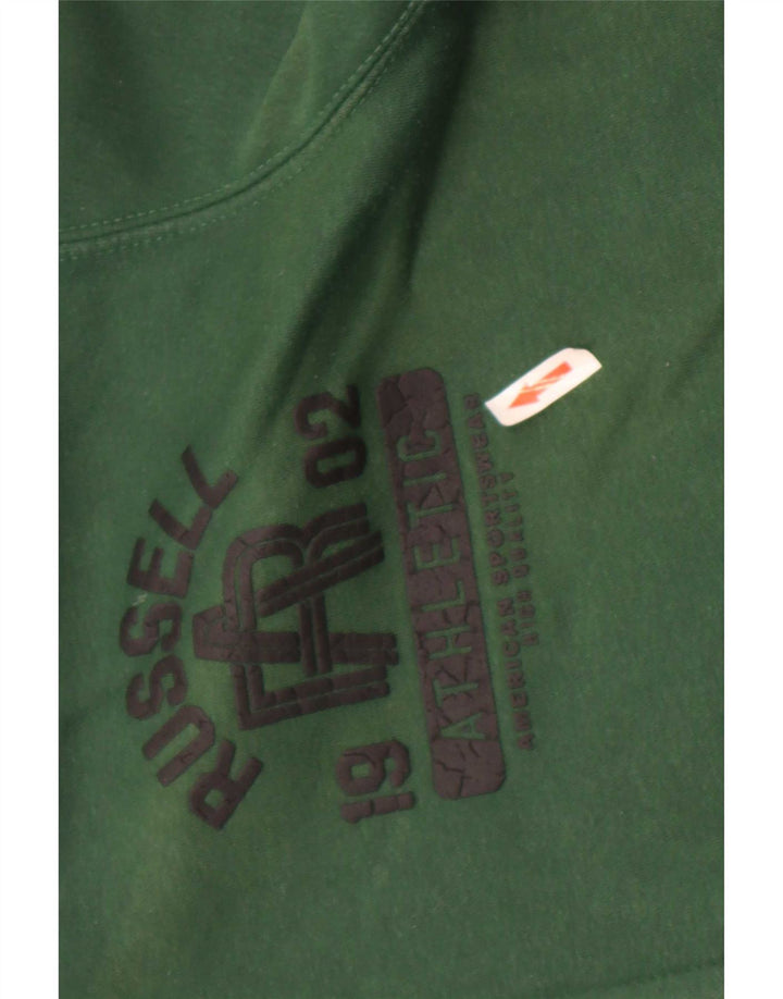 Suéter Russell Athletic masculino com capuz e zíper gráfico poliéster verde médio