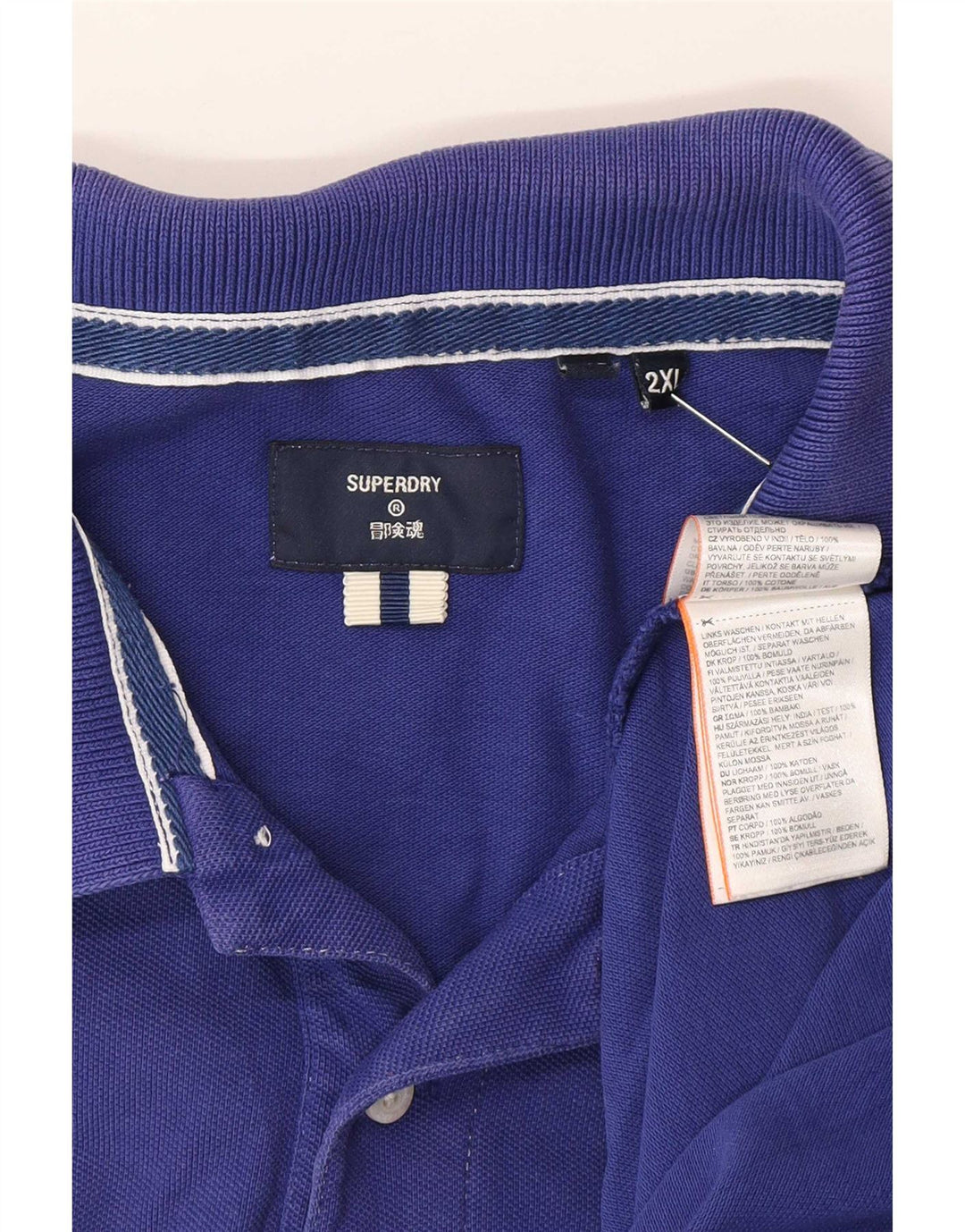 Camisa polo masculina Superdry 2XL algodão azul