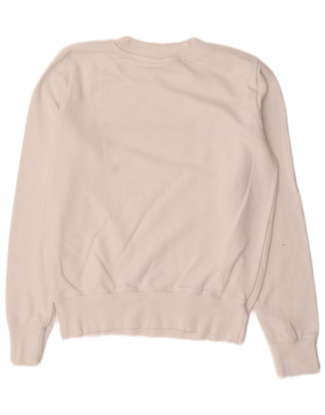 Champion feminino gráfico moletom jumper UK 10 pequeno algodão branco