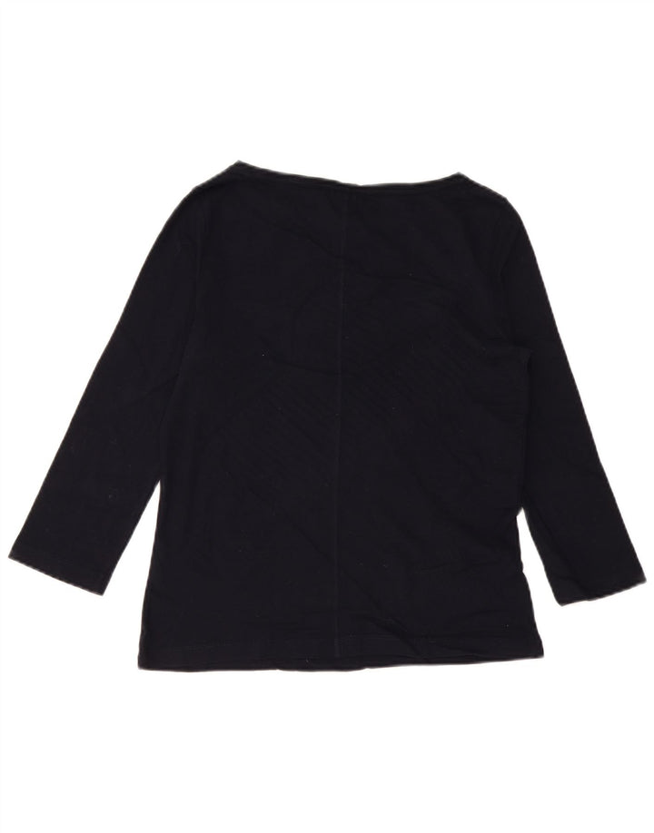 Tommy Hilfiger Top feminino manga 3/4 Reino Unido 10 pequeno azul marinho