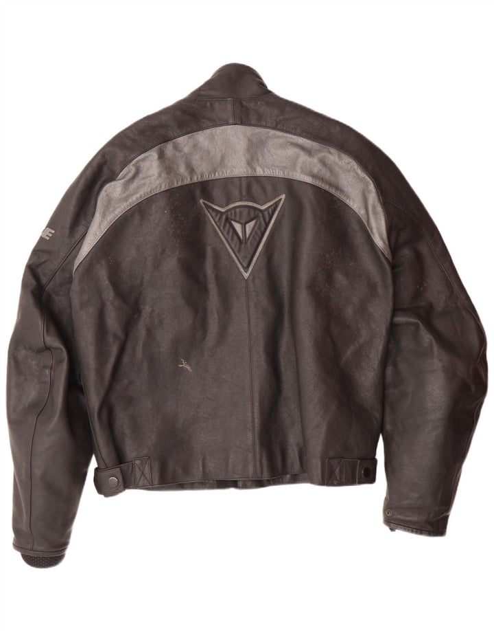 Jaqueta masculina DAINESE Graphic Racer tamanho 54 grande couro preto colorido