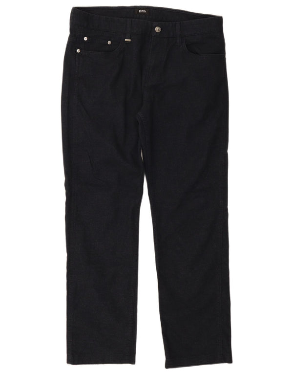Hugo Boss Mens Delaware Slim Fit Calça Casual W32 L28 Azul Marinho