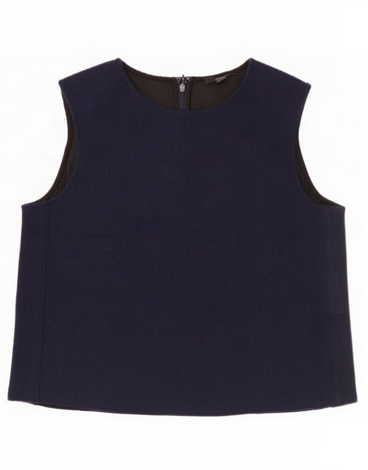 Blusa feminina sem mangas Cos Top EU 38 Lã azul marinho médio