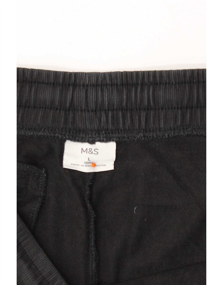 Calça de treino masculina Marks & Spencer grande de algodão preto
