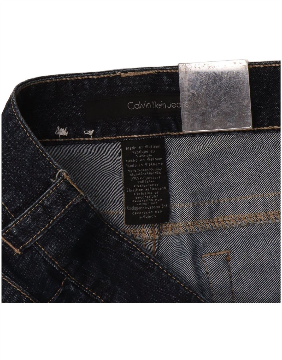 Calça Jeans Calvin Klein Feminina Flared US 6 Médio W30 L32 Azul Marinho Algodão