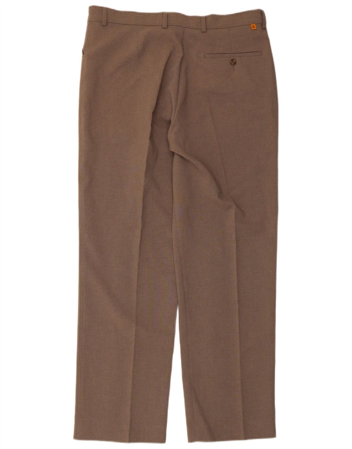 Calça casual reta masculina Farah W36 L31 poliéster marrom