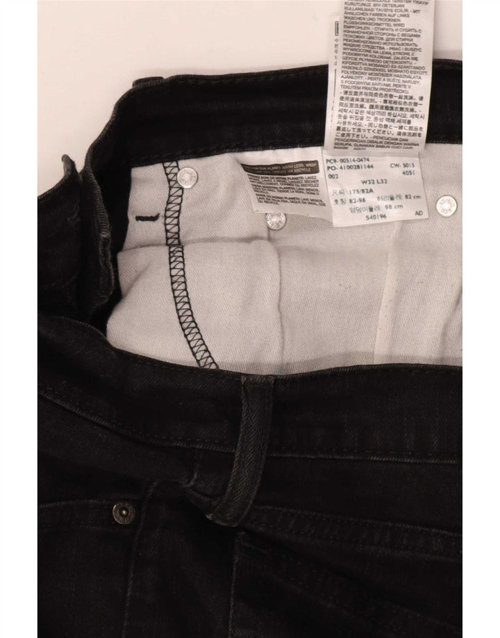 Levi's Mens Straight Jeans W32 L32 Algodão Preto