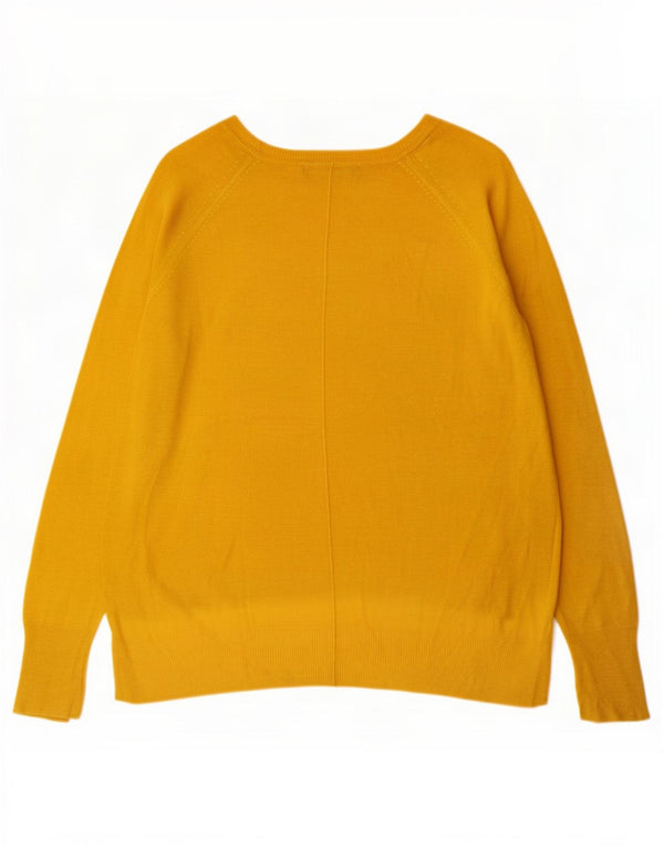 Zara Suéter feminino oversized com gola canoa Reino Unido 10 pequeno amarelo