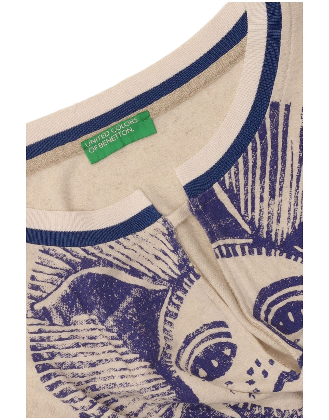 Blusa feminina Benetton Crop Batwing Top UK 14 Médio Off White