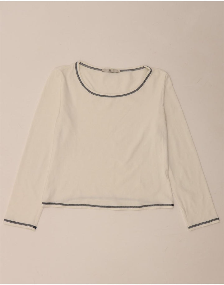 i Blues Crop Top Feminino Manga Longa Reino Unido 14 Grande Branco