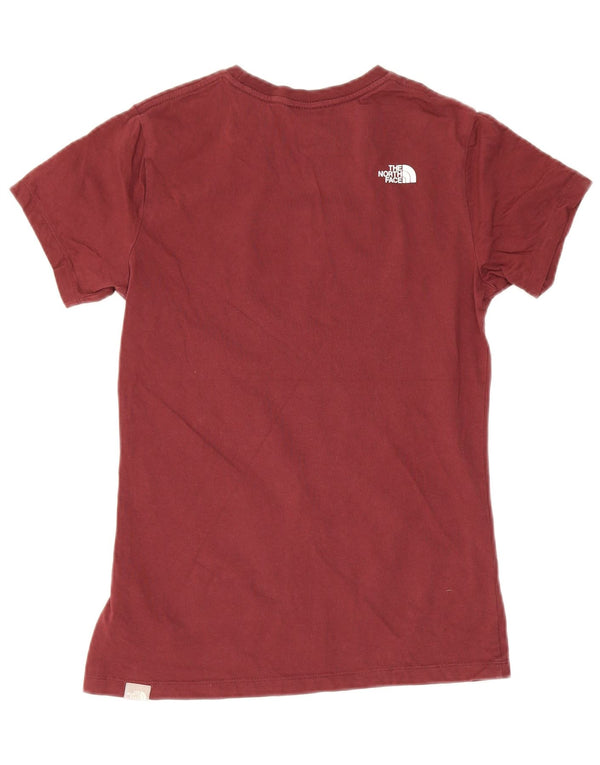 Camiseta feminina The North Face com estampa gráfica Reino Unido 8 pequeno algodão Borgonha