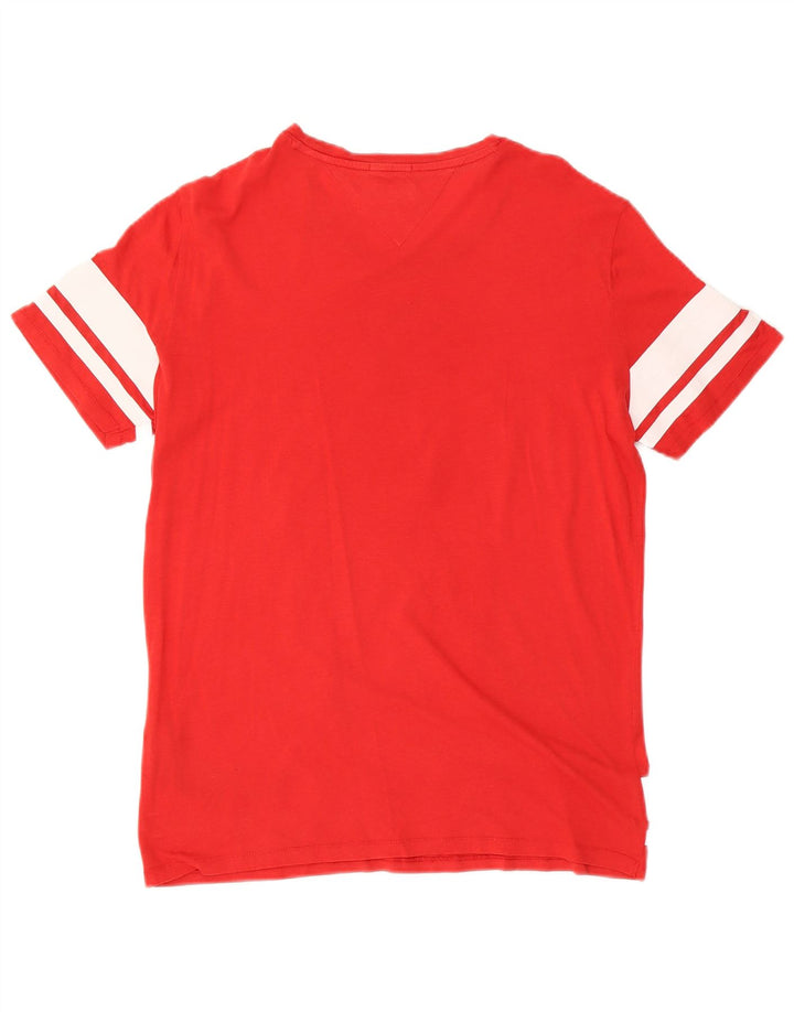 Tommy Hilfiger Camiseta masculina gráfica Top médio algodão vermelho