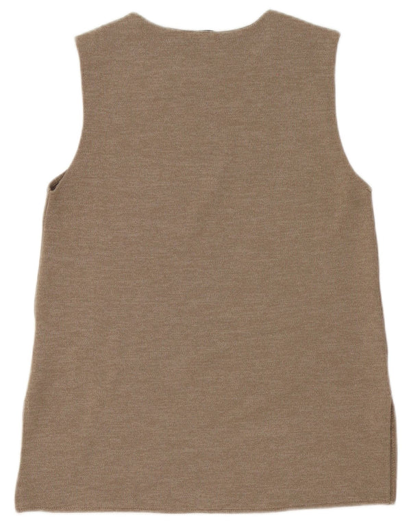 Zara Womens Vest Top UK 10 Pequeno Bege