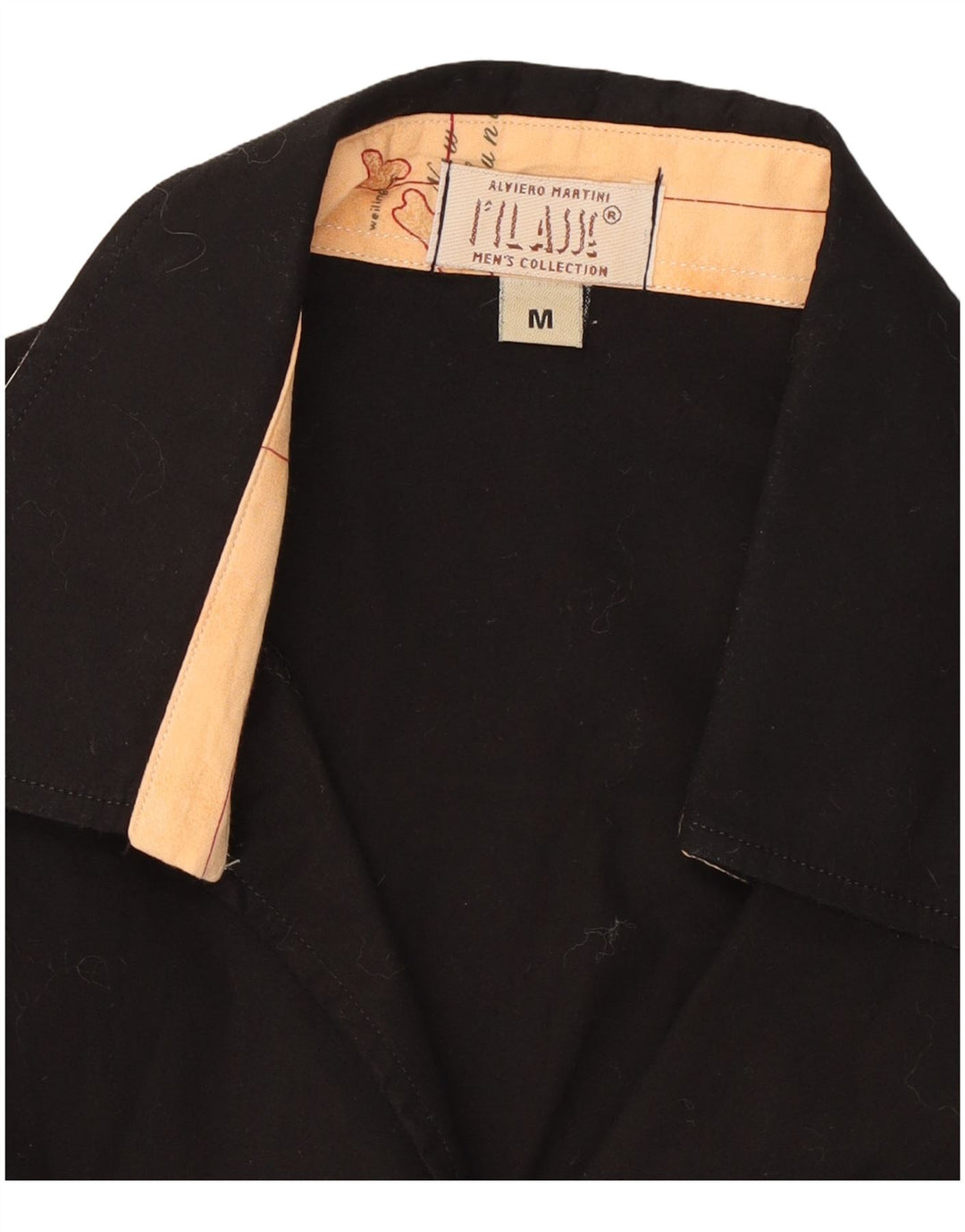 Camisa feminina ALVIERO MARTINI UK 12 algodão preto médio