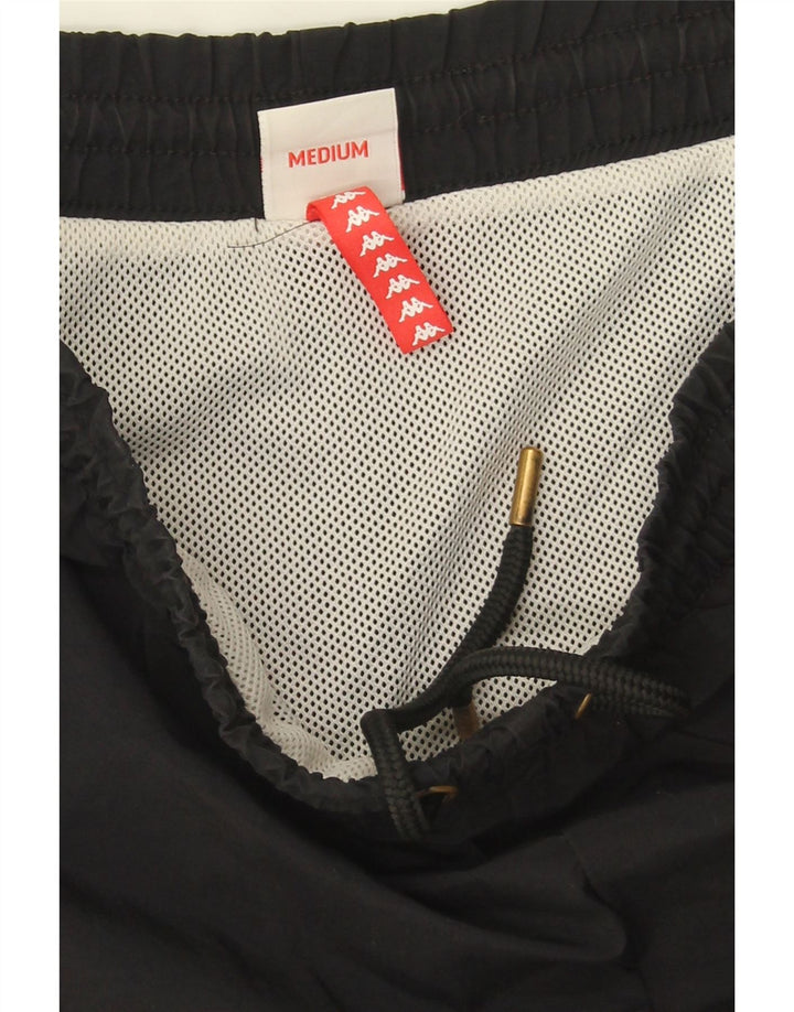 Shorts esportivos gráficos masculinos Kappa médio preto