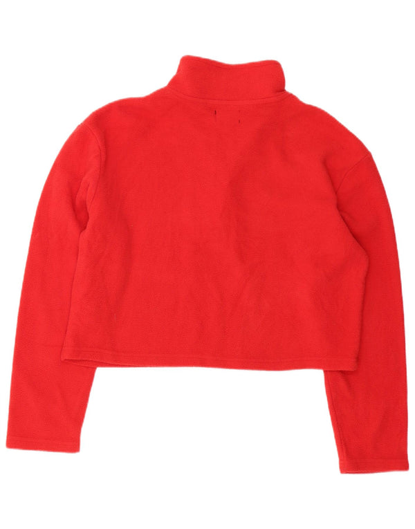 Suéter de lã feminino Fila com decote e zíper UK 16 grande poliéster vermelho