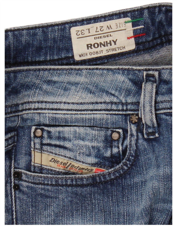 Diesel feminino Ronhy Straight Jeans W27 L32 azul algodão