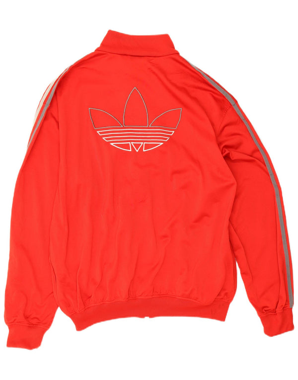 Adidas Mens Graphic Tracksuit Top Jaqueta Grande Poliéster Vermelho