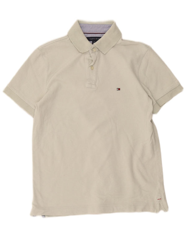 Camisa polo masculina Tommy Hilfiger Custom Fit pequena de algodão verde