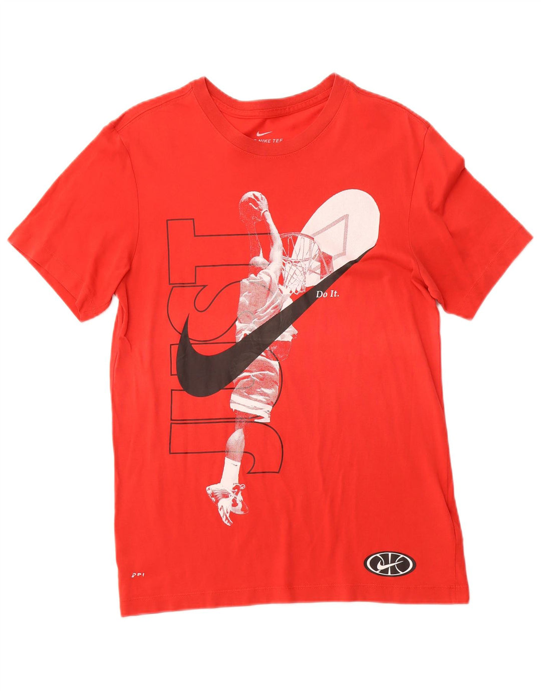 Camiseta masculina NIKE Dri Fit Graphic Top pequeno algodão vermelho