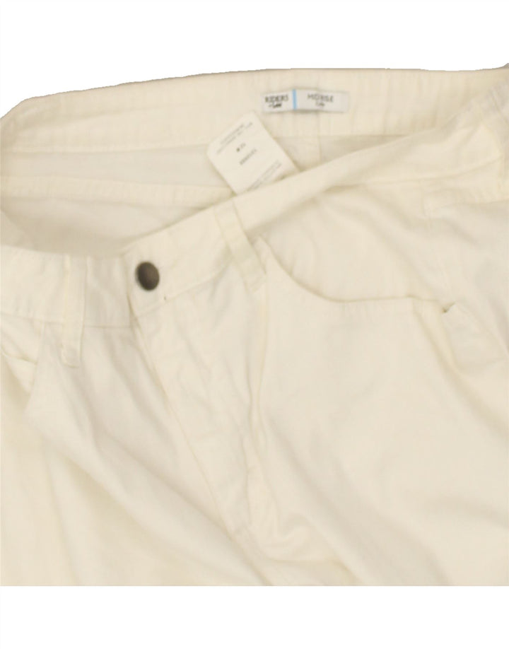 LEE Womens Riders Capri Trousers US 12 Large W31 L18 White Cotton | Vintage Lee | Thrift | Second-Hand Lee | Used Clothing | Messina Hembry 