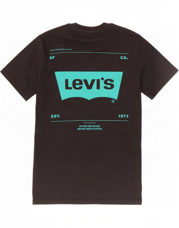 Camiseta feminina gráfica Levi's UK 6 XS algodão preto
