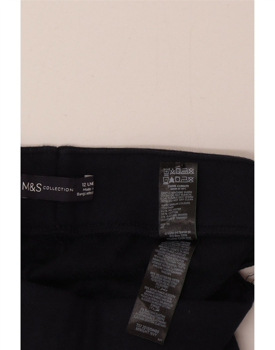 Leggings femininas Marks & Spencer UK 12 poliéster azul marinho médio