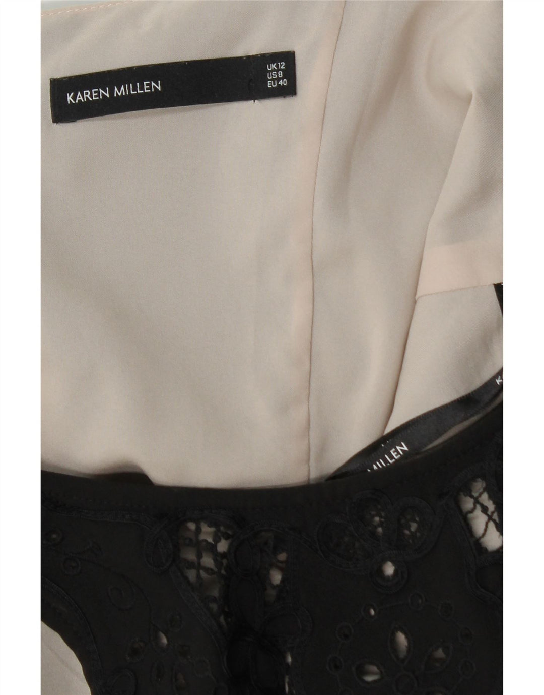 Vestido bodycon feminino sem mangas KAREN MILLEN UK 12 poliéster preto médio