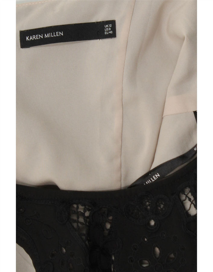 Vestido bodycon feminino sem mangas KAREN MILLEN UK 12 poliéster preto médio