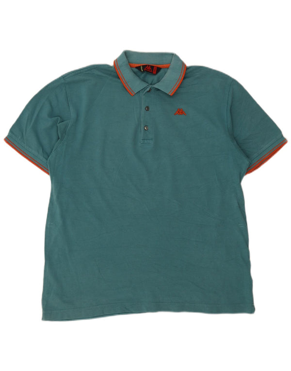 Camisa polo masculina Kappa grande algodão listrado verde