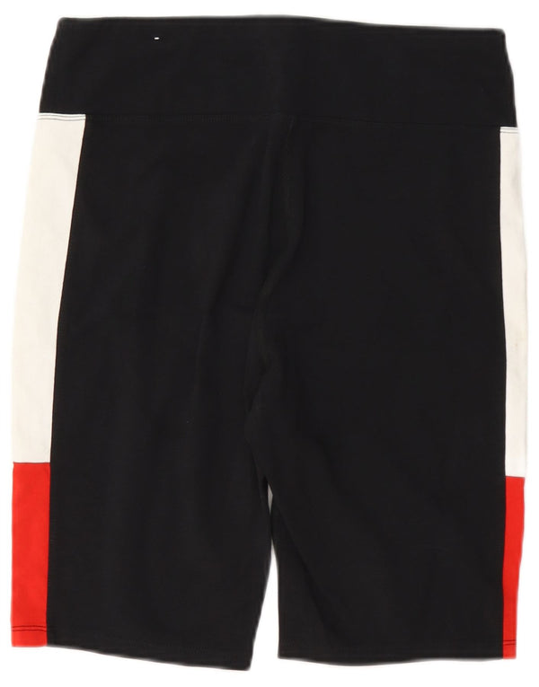 Shorts esportivos femininos Tommy Hilfiger UK 12 médio preto colorblock algodão